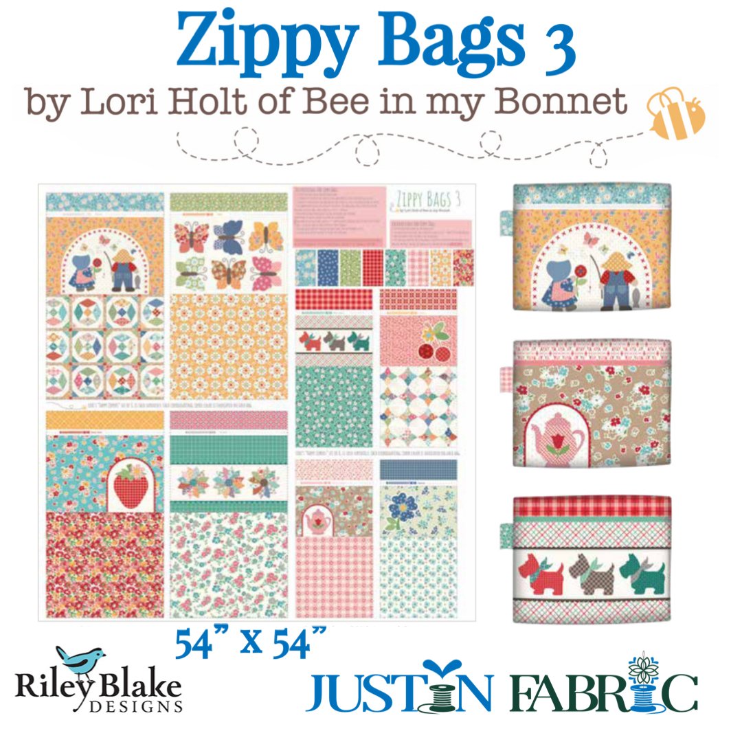 Zippy Bags 3 Home Décor Panel by Lori Holt | Riley Blake Designs Canvas Panel to make Bags featuring Bee Vintage