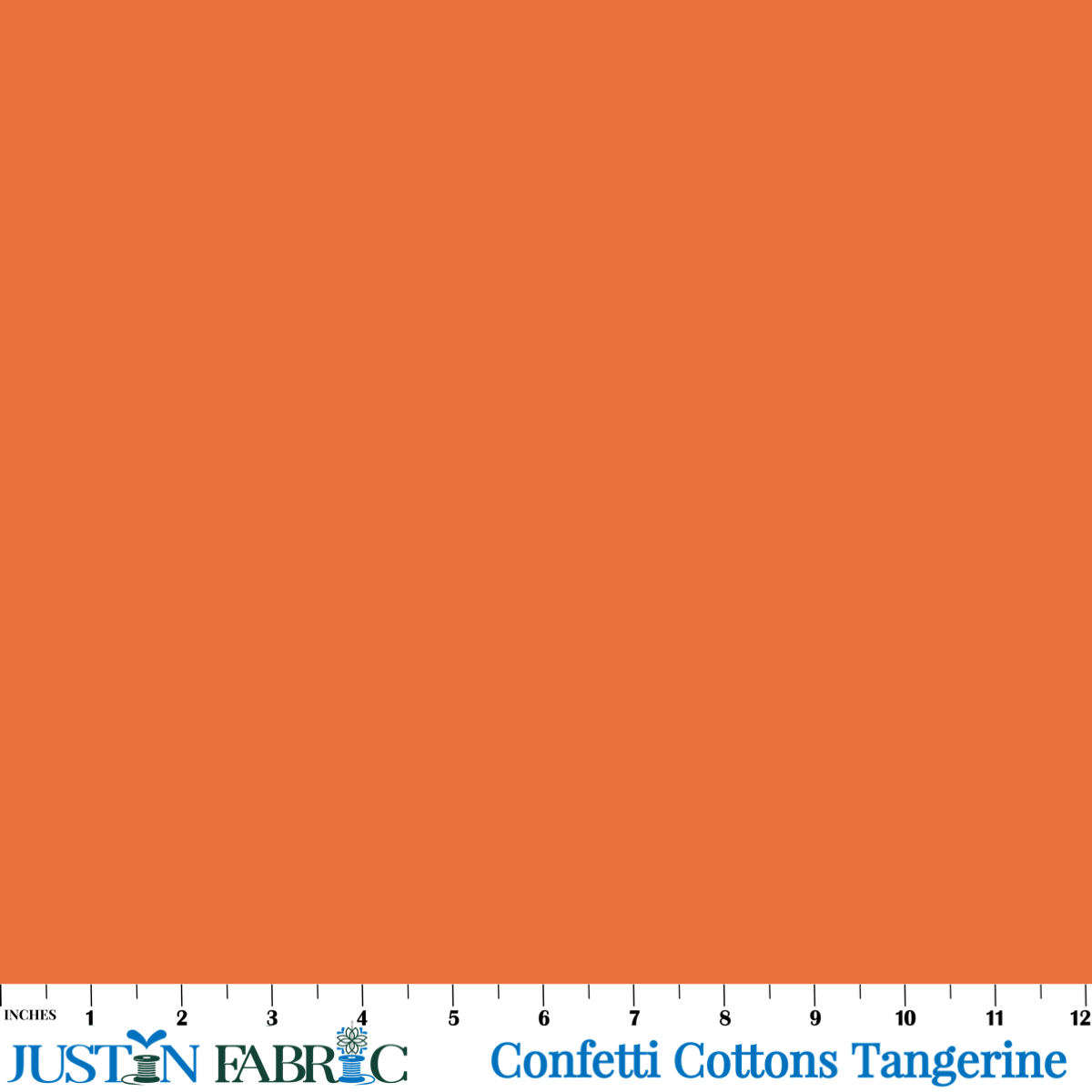 Confetti Cottons Solid Tangerine Cotton Yardage | Riley Blake Designs Solid Tangerine Colored Fabric