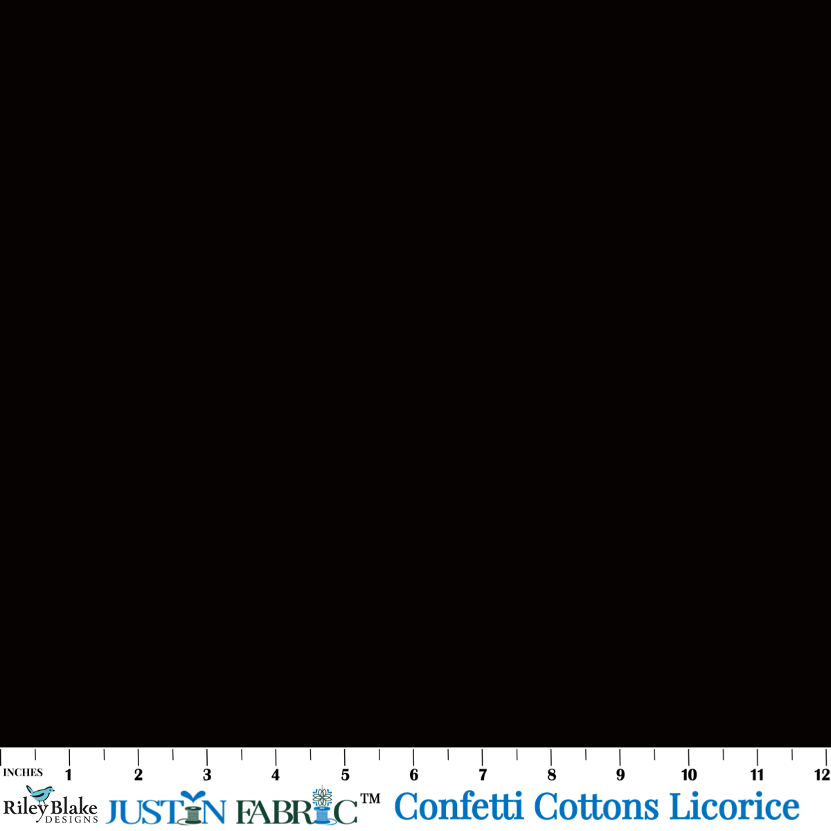 Confetti Cottons Solid Licorice Cotton Yardage | Riley Blake Designs soft solid black premium cotton fabric for quilting, apparel, or home decor