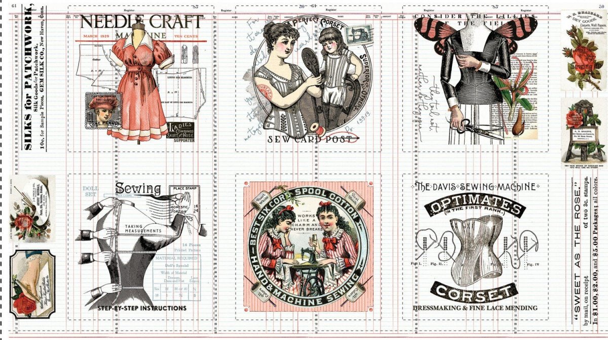 Sew Journal 24" X 43" Pages Patch Panel by J. Wecker Frisch | Riley Blake Designs