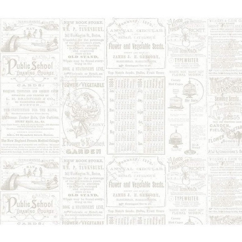 Art Journal Catalog Patch Lt Gray Yardage by J. Wecker Frisch | Riley Blake Designs full