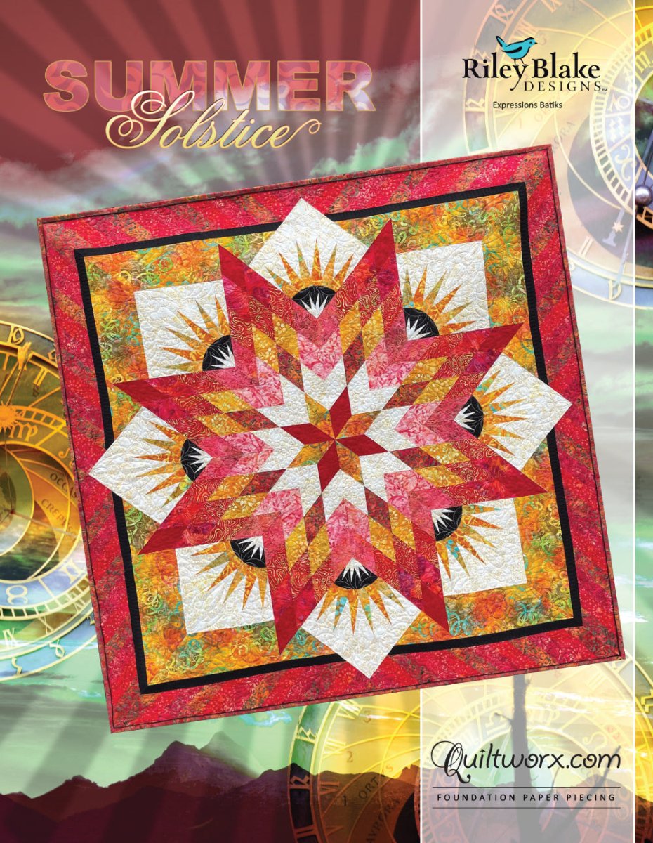 Judy Niemeyer Summer Solstice Quilt Pattern with Expressions Batiks | 60” x 60” | Quiltworx