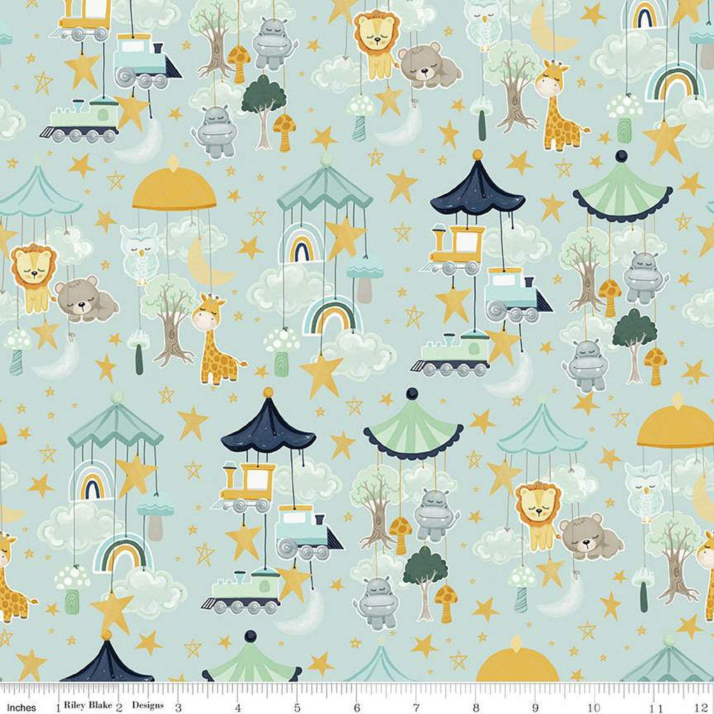 It's a Boy Mobiles Aqua Yardage by Echo Park Paper Co | Riley Blake Designs
