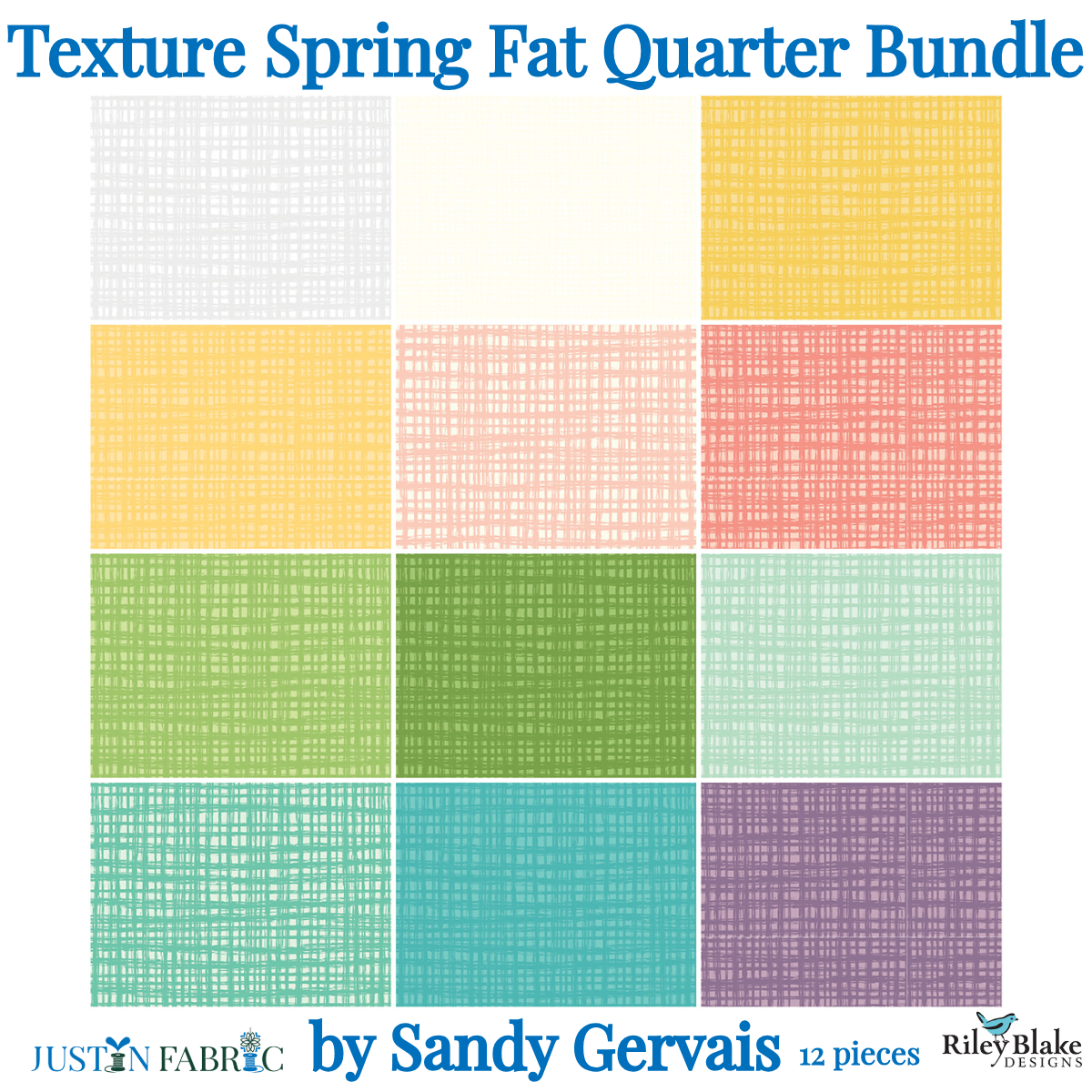 Texture Spring Fat Quarter Bundle 12 pieces | Riley Blake Designs #FQ-SPR610-12