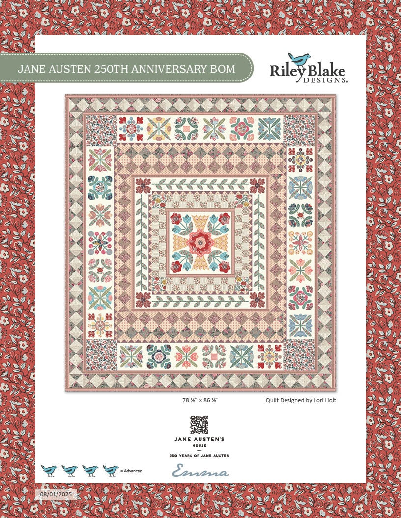 Jane Austen 250th Anniversary Block of the Month Quilt
