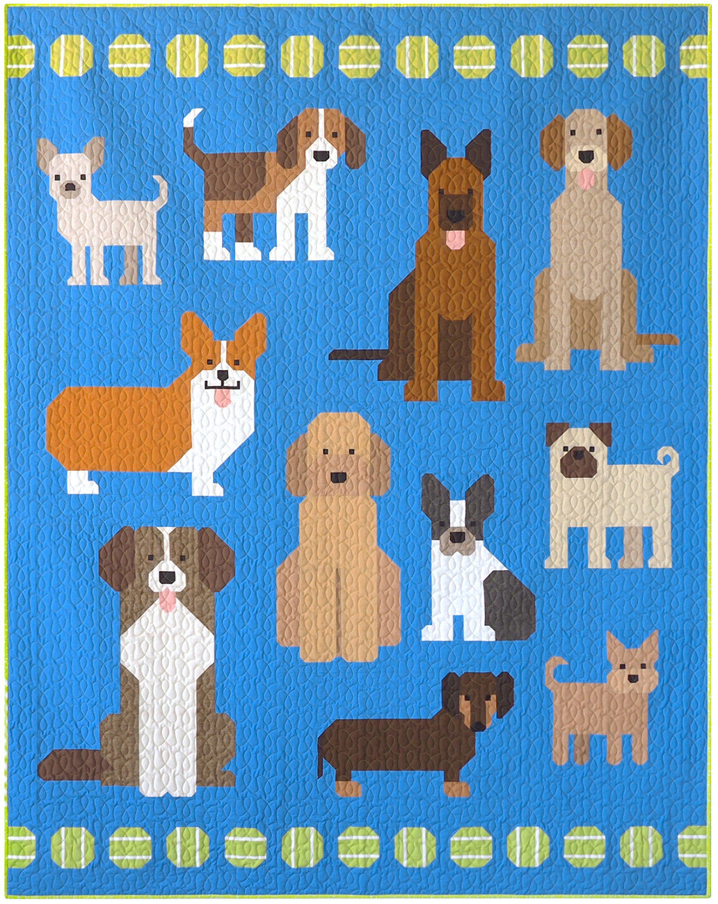 Dog Park Quilt Kit by Elizabeth Hartman feat. Kona® Cotton and Essex | Robert Kaufman