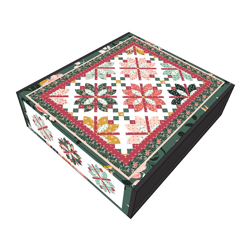 Flowers Through the Lattice Boxed Quilt Kit by LaVonne Jackson featuring Porch Swing| Riley Blake Designs Box