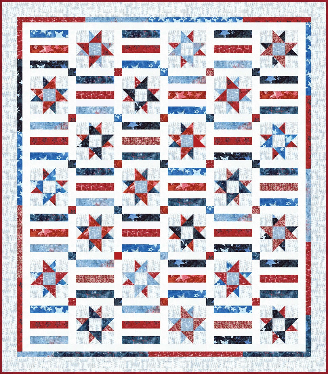 Company B Quilt Kit by Quilt Boss Design featuring Stars & W| Riley Blake Designs