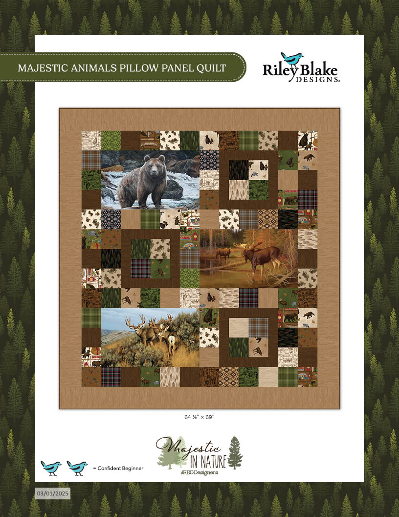 Majestic Animals Pillow Panel Quilt