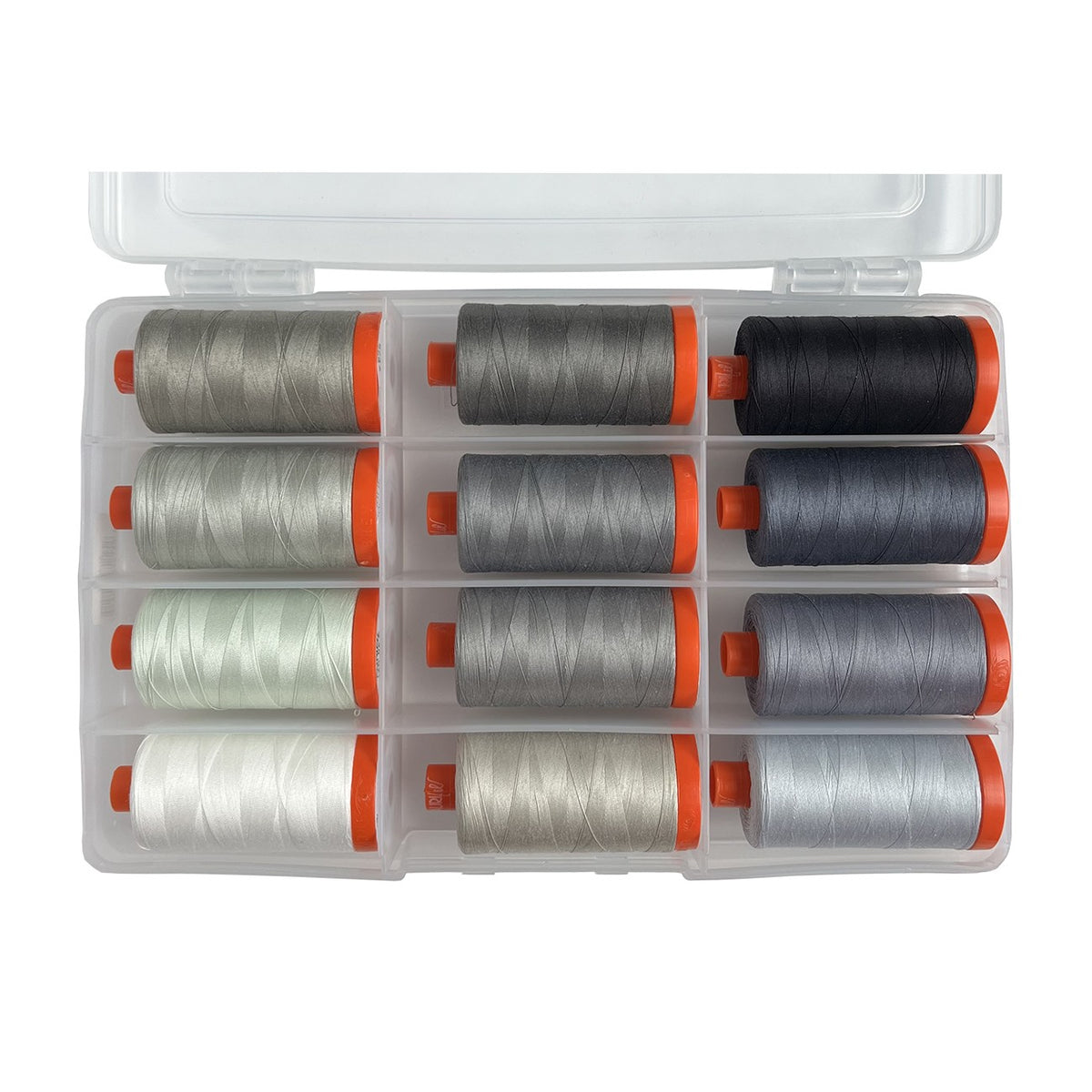 Graywork 50wt Cotton Thread Set – 12 Spools, 1422 Yards Each by Tula Pink | Aurifil USA