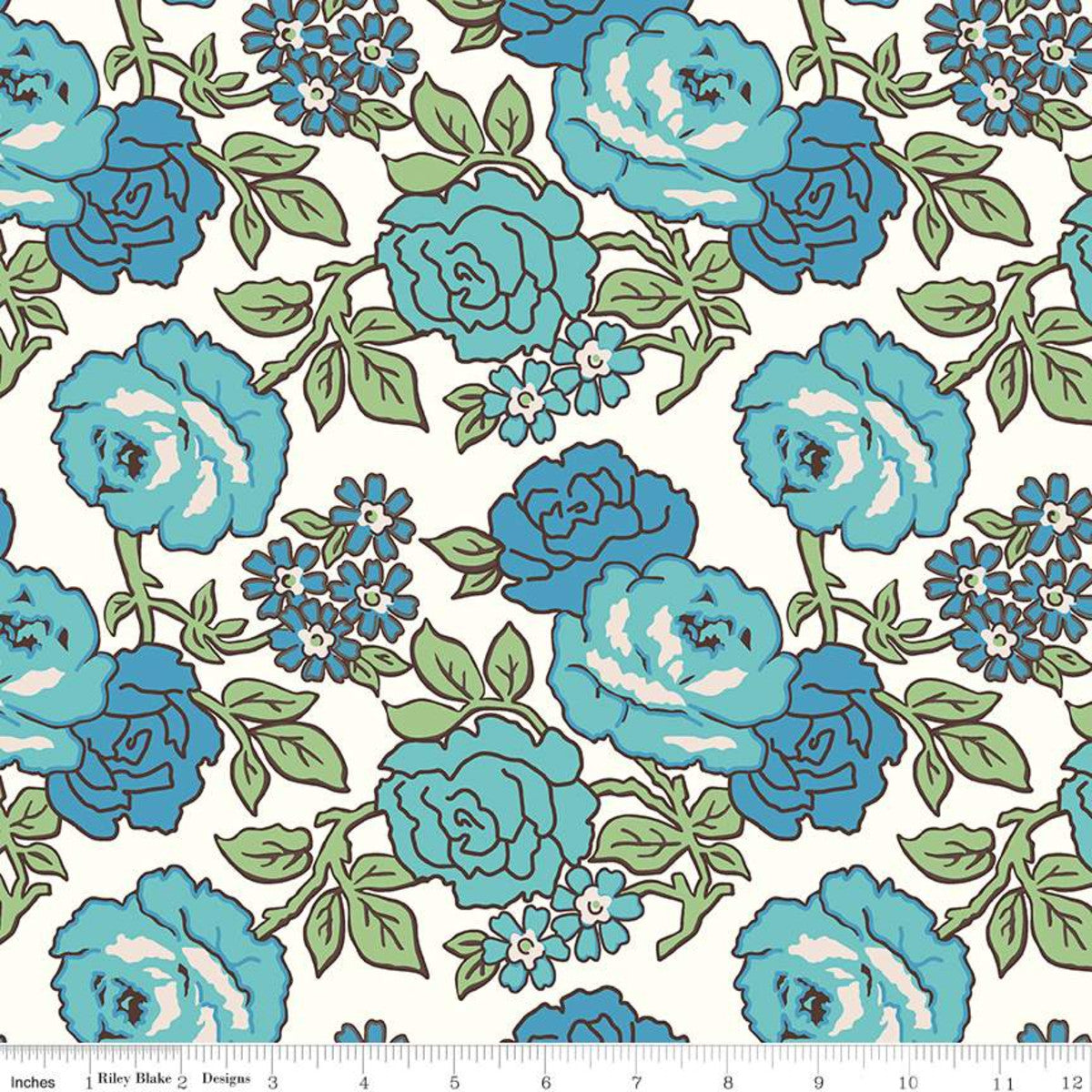 Flea Market Wide Back Blue by Lori Holt | Riley Blake Designs #WB10232-BLUE