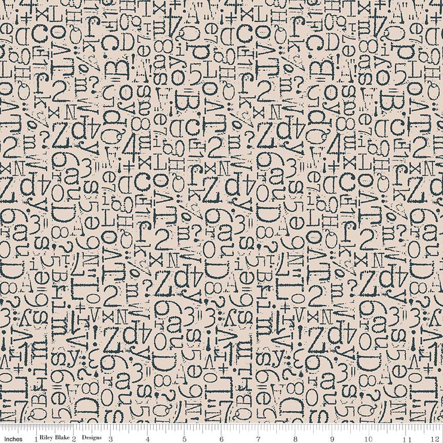 TYPE/ography Vintage Type Blackboard Wide Back Yardage by Lori Holt | Riley Blake Designs