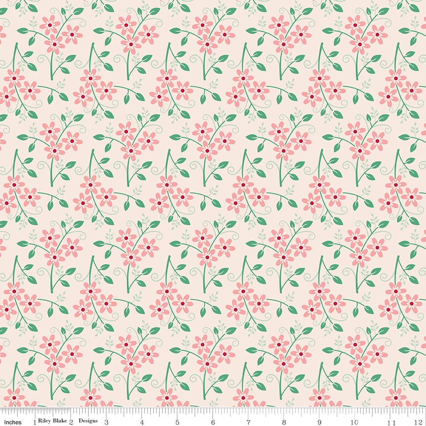 Berry & Sage Bouquet Latte Wide Back Yardage by Lori Holt | Riley Blake Designs