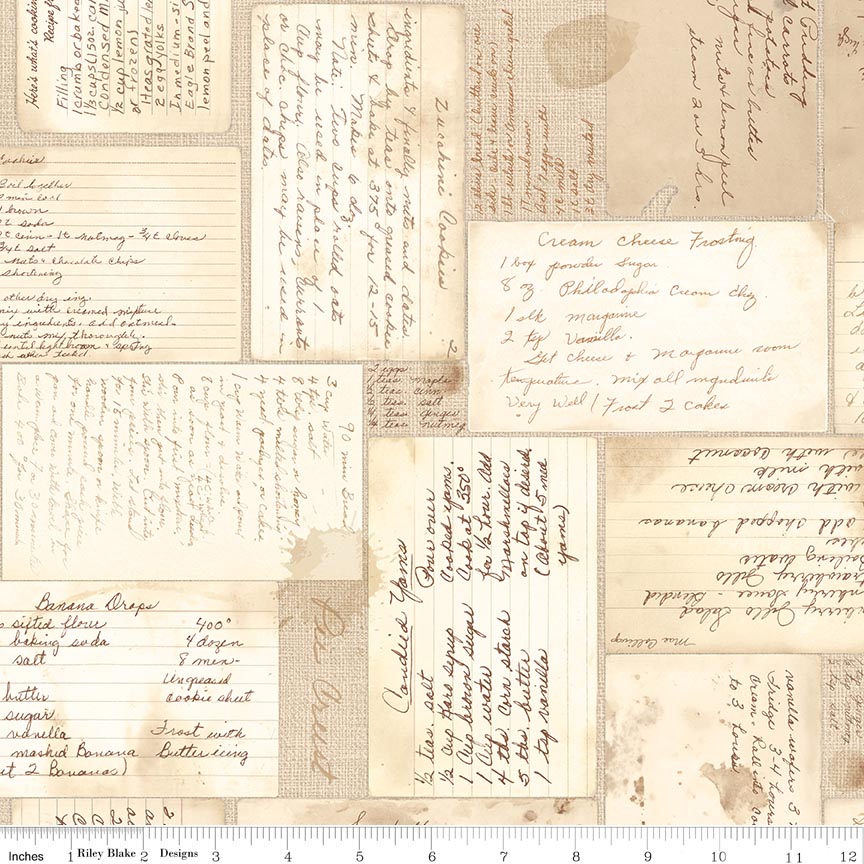 Baked with Love Recipes Tea Dye Teadye Wide Back Yardage by Lori Holt | Riley Blake Designs
