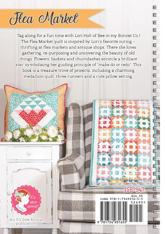 Flea Market Quilt Book by Lori Holt of Bee in my Bonnet | It's Sew Emma #ISE-947 back cover