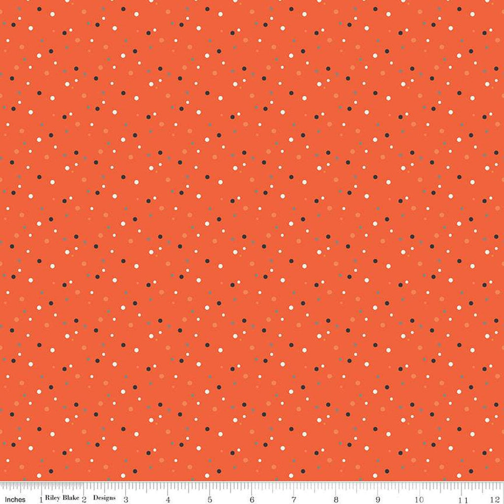 Hey Bootiful Dots Persimmon Yardage by My Mind's Eye | Riley Blake Designs