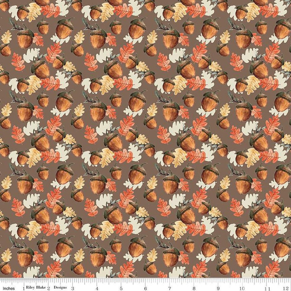 Shades Of Autumn Acorns Brown Yardage by My Mind's Eye | Riley Blake Designs