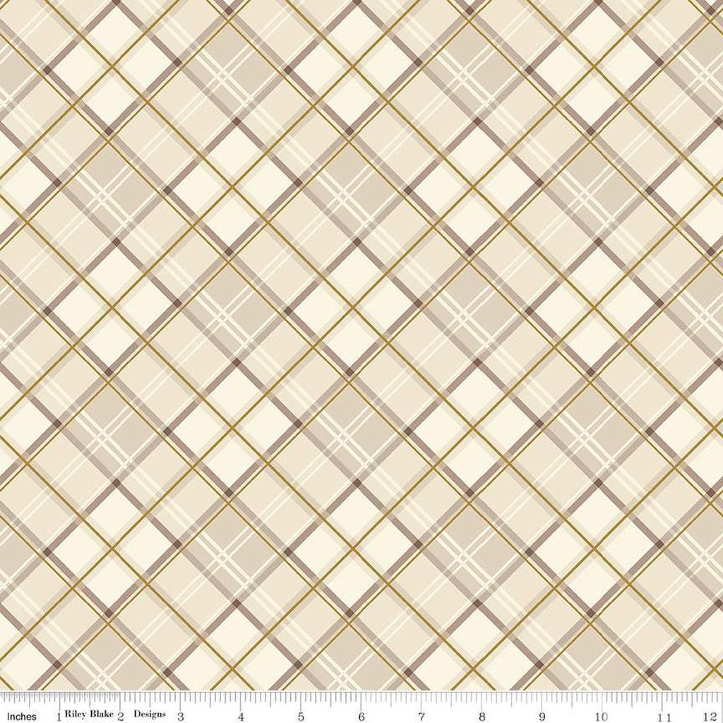 Shades Of Autumn Plaid Cream Sparkle Yardage by My Mind's Eye Yardage | Riley Blake Designs