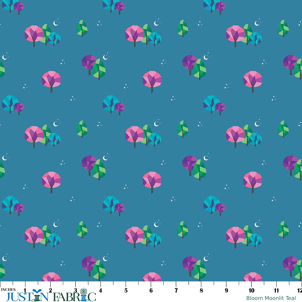 Bloom Moonlit Teal End of Bolt by Kristy Lea | Riley Blake Designs