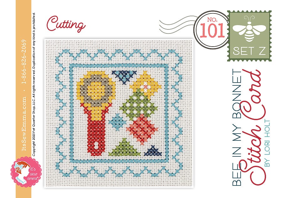 Bee in my Bonnet Stitch Cards Set Z Cutting Lori Holt | It's Sew Emma ISE#4088