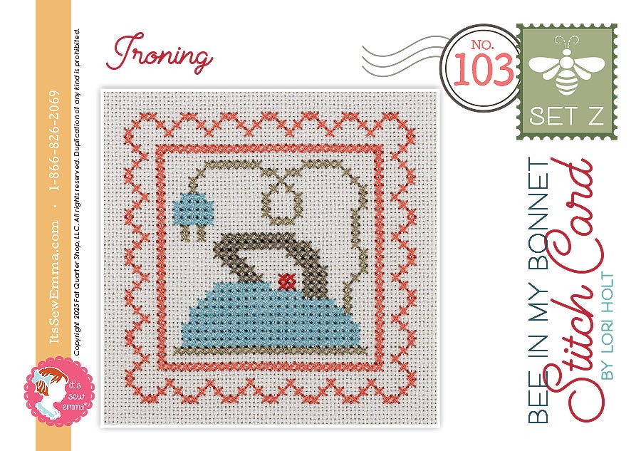 Bee in my Bonnet Stitch Cards Set Z Ironing Lori Holt | It's Sew Emma ISE#4088