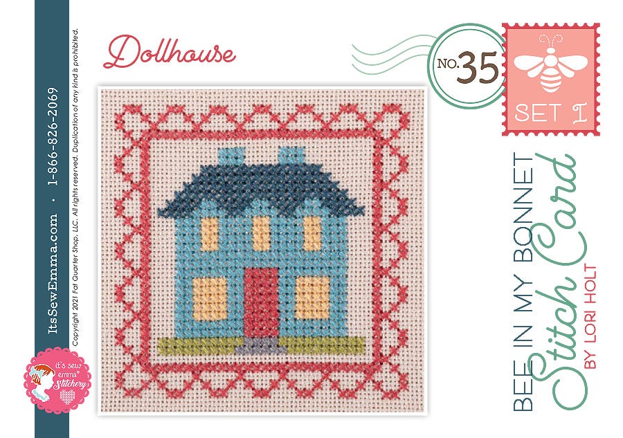 Bee in my Bonnet Stitch Cards Set I Dollhouse Lori Holt | It's Sew Emma ISE#447