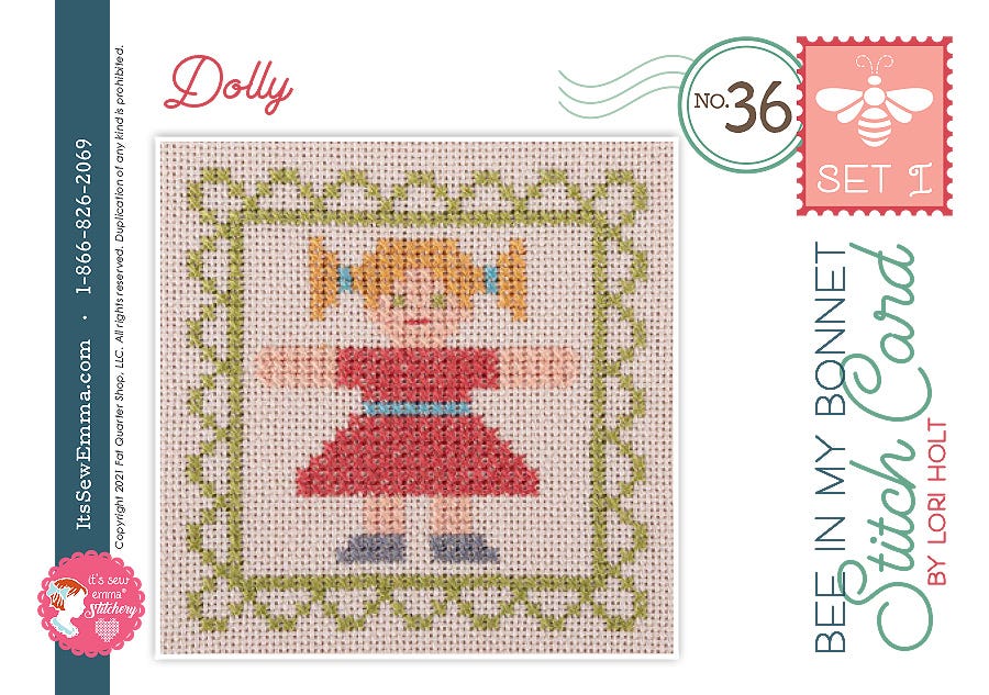 Bee in my Bonnet Stitch Cards Set I Dolly Lori Holt | It's Sew Emma ISE#447