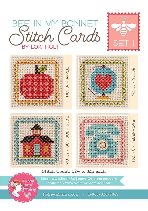 Bee in my Bonnet Stitch Cards Set J Lori Holt | It's Sew Emma ISE#454