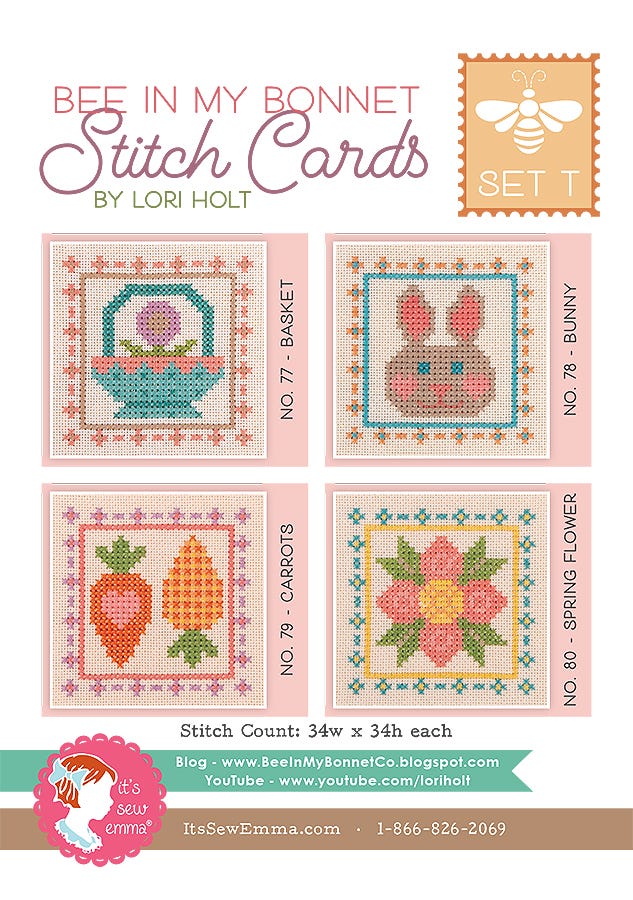 Bee in my Bonnet Stitch Cards Set T Lori Holt | It's Sew Emma ISE#4057