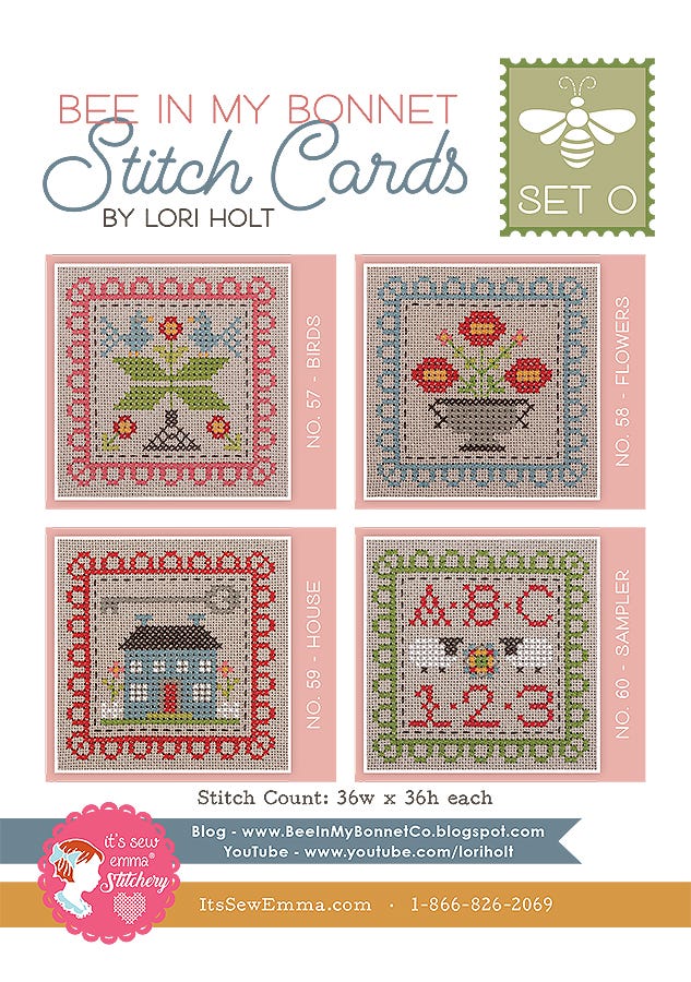 Bee in my Bonnet Stitch Cards Set O Lori Holt | It's Sew Emma ISE#4009