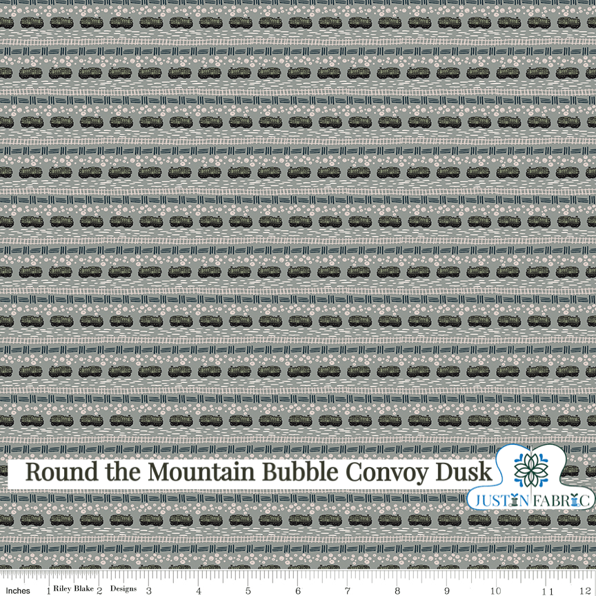Round the Mountain Bubble Convoy Dusk Yardage| SKU: C13814-DUSK -C13814-DUSK - Justin Fabric!