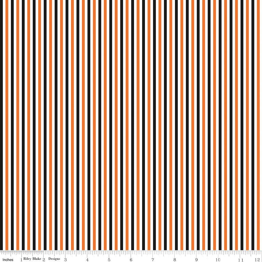 1/8” Stripe Halloween Seasonal Basic Yardage | SKU: C495-HALLOWEEN -C495-HALLOWEEN - Justin Fabric!