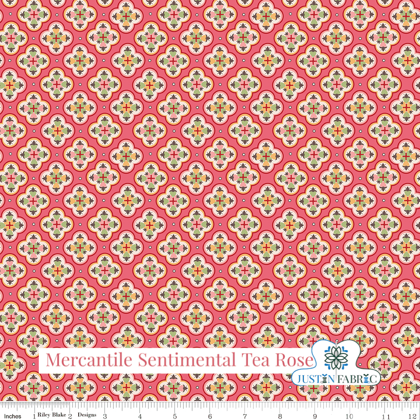 Mercantile Sentimental Tea Rose Yardage| SKU: C14396-TEAROSE Pre-order (December 2023) -C14396-TEAROSE - Justin Fabric!