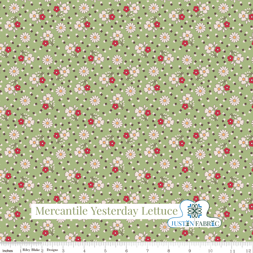 Mercantile Yesterday Lettuce Yardage| SKU: C14401-LETTUCE Pre-order (December 2023) -C14401-LETTUCE - Justin Fabric!