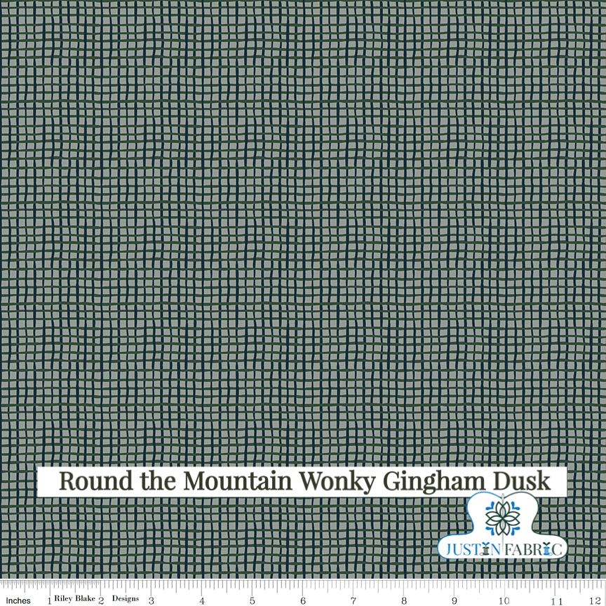 Round the Mountain Wonky Gingham Dusk Yardage| SKU: C13816-DUSK -C13816-DUSK - Justin Fabric!