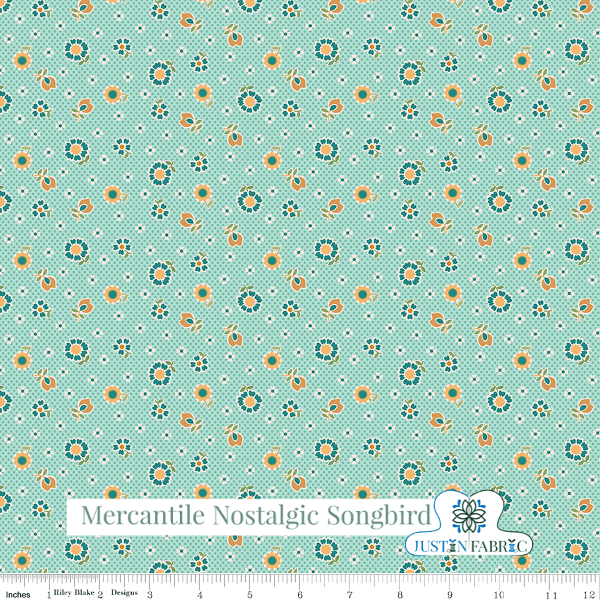 Mercantile Nostalgic Songbird Yardage| SKU: #C14391-SONGBIRD Pre-order (December 2023) -C14391-SONGBIRD - Justin Fabric!