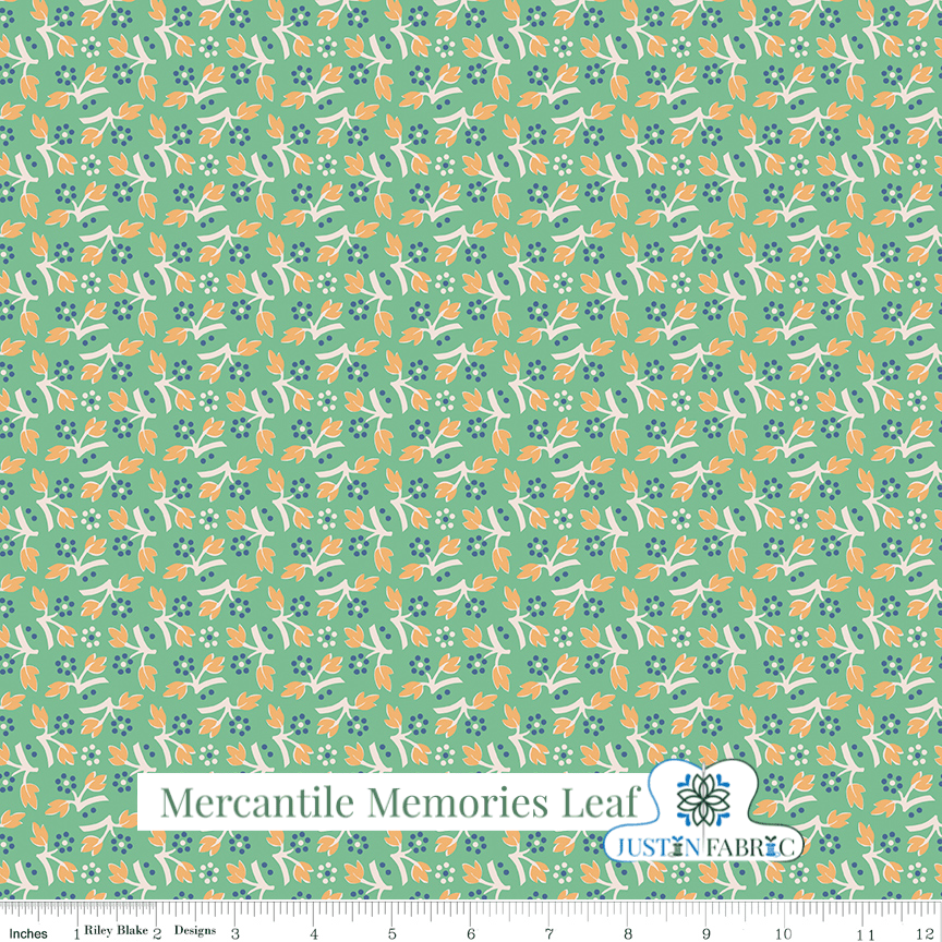 Mercantile Memories Leaf Yardage| SKU: C14390-LEAF Pre-order (December 2023) -C14390-LEAF - Justin Fabric!