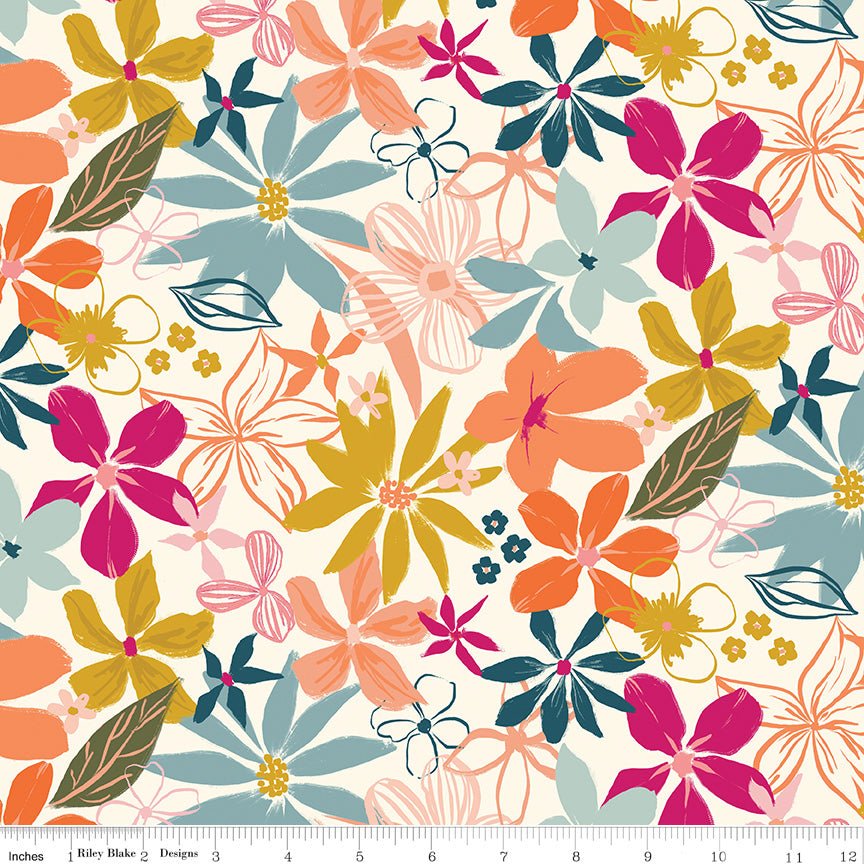 Eden Main Cream Fabric Yardage | SKU: C12920-CREAM -C12920-CREAM - Justin Fabric!