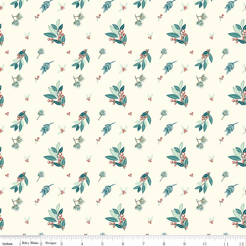 Arrival of Winter Branches Cream Yardage | SKU: C13521-CREAM -C13521-CREAM - Justin Fabric!