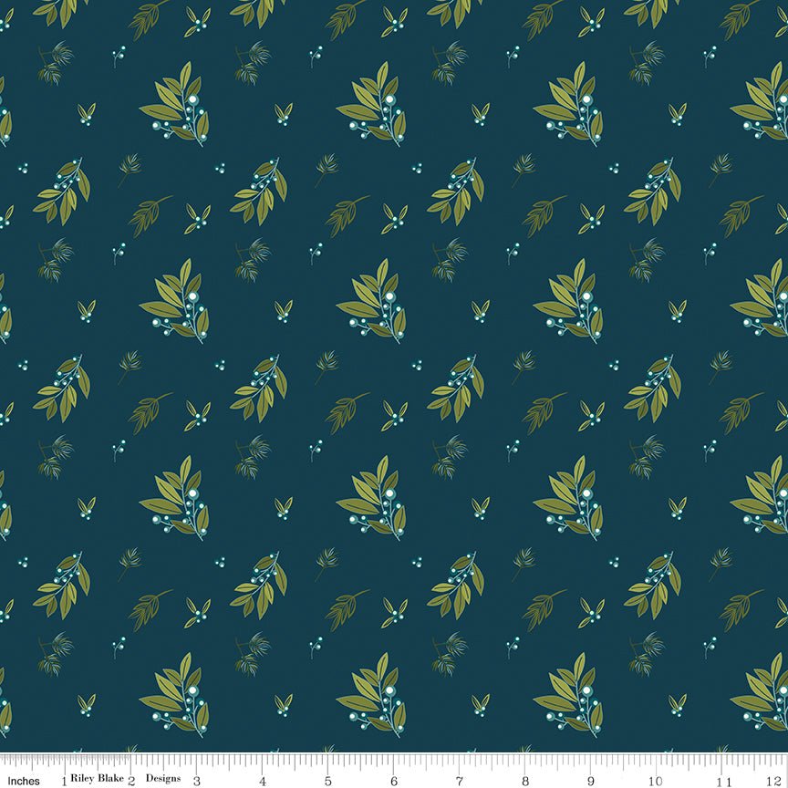 Arrival of Winter Branches Navy Yardage | SKU: C13521-NAVY -C13521-NAVY - Justin Fabric!