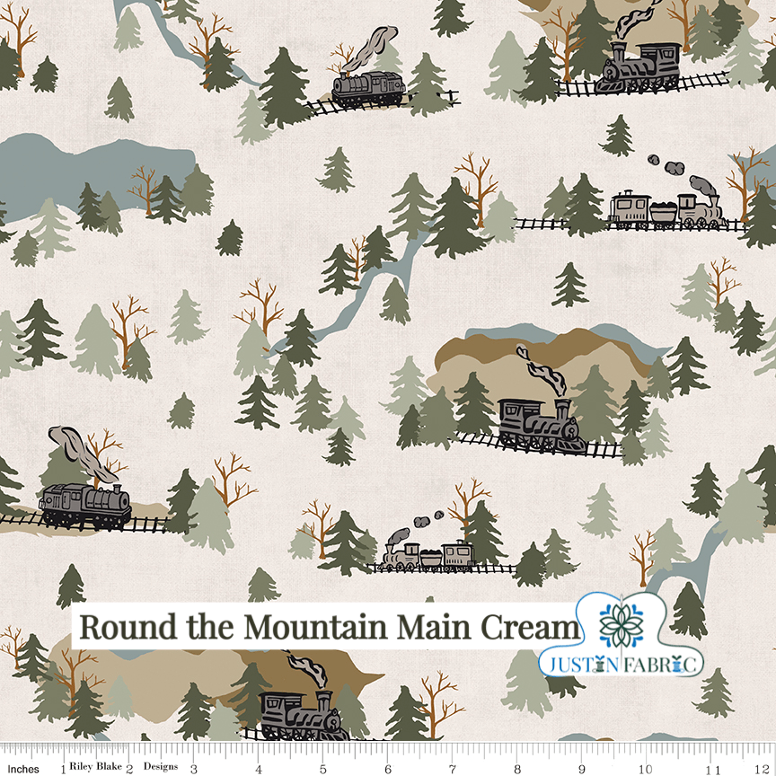 Round the Mountain Main Cream Yardage| SKU: C13810-CREAM -C13810-CREAM - Justin Fabric!