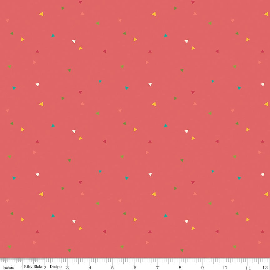Market Street Triangles Tea Rose Yardage - Heather Peterson | Riley Blake Designs, SKU: C14127-TEAROSE -C14127-TEAROSE - Justin Fabric!