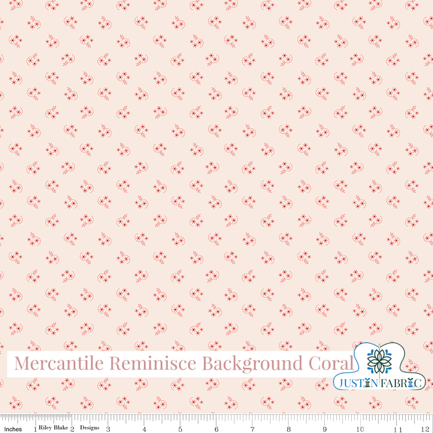 Mercantile Reminisce Background Coral Yardage| SKU: C14404-CORAL Pre-order (December 2023) -C14404-CORAL - Justin Fabric!