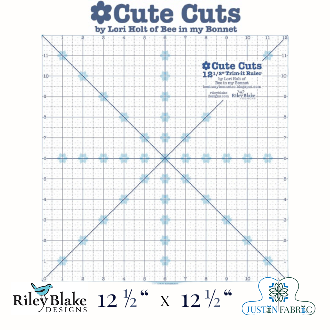 Cute Cuts Trim-it™ Ruler 12 1/2" x 12 1/2" by Lori Holt -STTI-5532 - Justin Fabric!