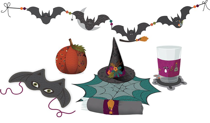 Little Witch Party Felt Panel by Jennifer Long | Pre-order (April 2024) -FT14567-PANEL - Justin Fabric!