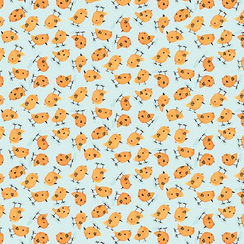 On the Farm Farm Chicks Turquoise Yardage| SKU: 9453-80 -9453-80 - Justin Fabric!