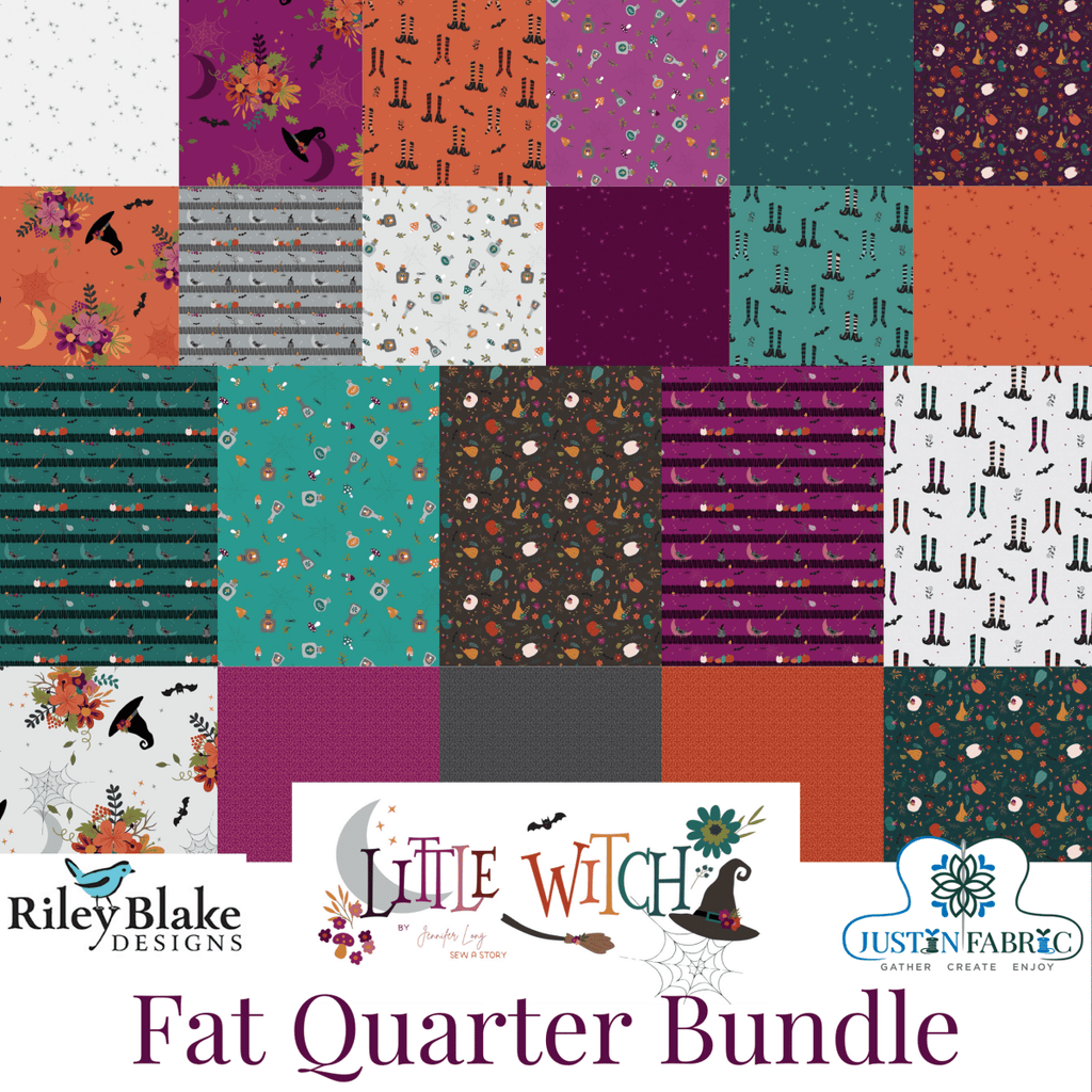 Little Witch Fat Quarter Bundle by Jennifer Long - 22 Pieces | Pre-order (April 2024) -FQ-14560-22 - Justin Fabric!