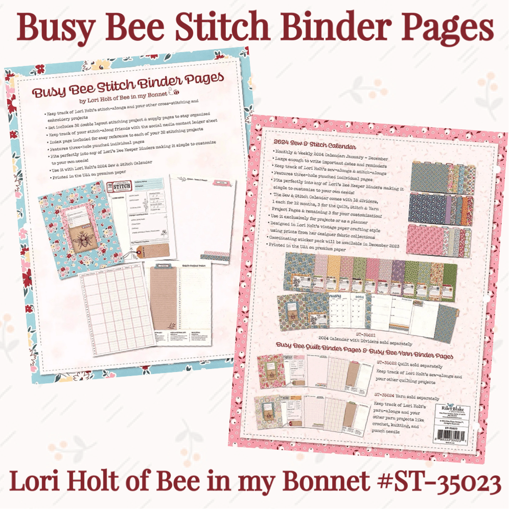 Lori Holt Busy Bee Stitch Binder Pages | Riley Blake Designs ST-35023 -ST-35023 - Justin Fabric!