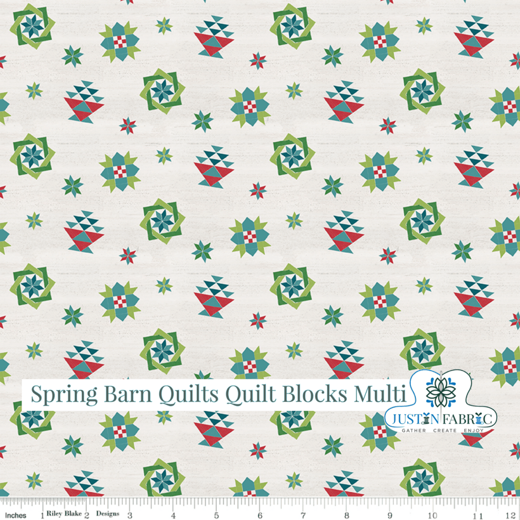 Spring Barn Quilts Quilt Blocks Multi Yardage| SKU: C14332-MULTI Pre-order (January 2024) -C14332-MULTI - Justin Fabric!