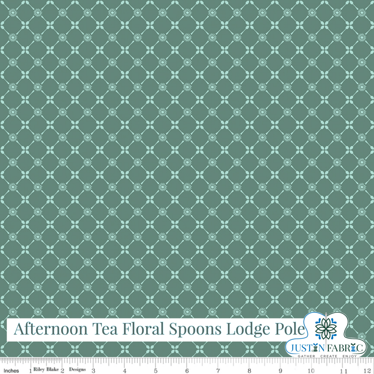 Afternoon Tea Floral Spoons Lodge Pole Yardage | SKU: C14034-LODGEPOLE -C14034-LODGEPOLE - Justin Fabric!